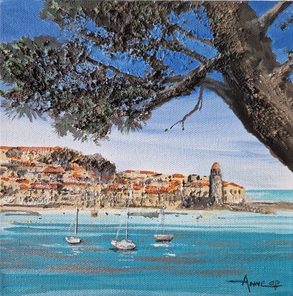 "Collioure 1" juillet 2024 20x20cm vendu