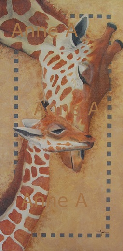  "Girafe et son petit" 50x100cm 890€ 