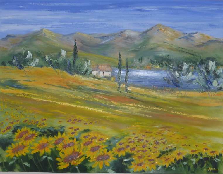 "Tournesols à Argelès" juin 2003 116x89cm vendu