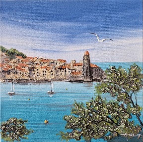 "Collioure vue 2" 20x20cm