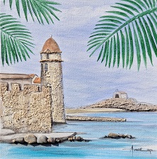 "Collioure du faubourg" 20x20cm vendu