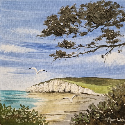 "Quiberville vue du haut" 20x20cm 3D